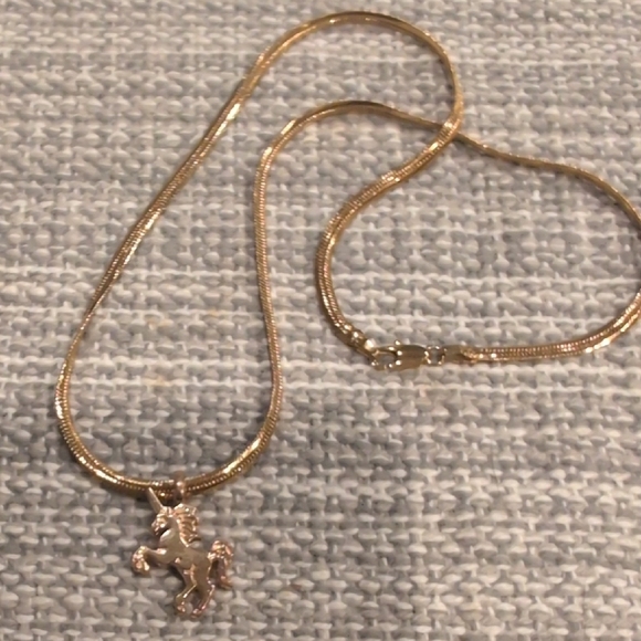 Gold Unicorn Pendant Necklace - Picture 4 of 7